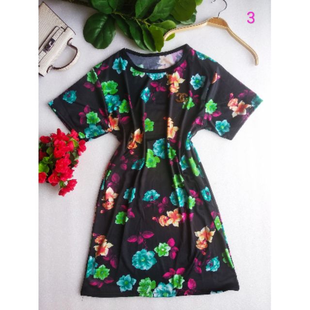 Đầm thun lạnh suông hoa