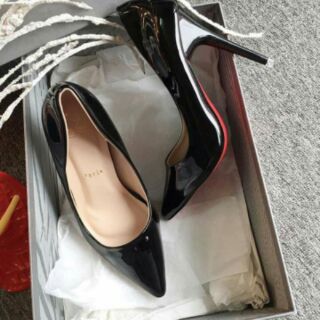 Giày Cao Gót Calla Đế Đỏ Màu Đen 7p