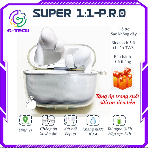 Tai nghe bluetooth nhét tai AP PRO công nghệ TWS Chuẩn 5.0 âm thanh vòm hỗ trợ sạc không dây Kháng Nước BH 6 tháng