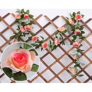 Dây leo hoa hồng giả 16 đầu bông HỒNG ĐỎ SP081062