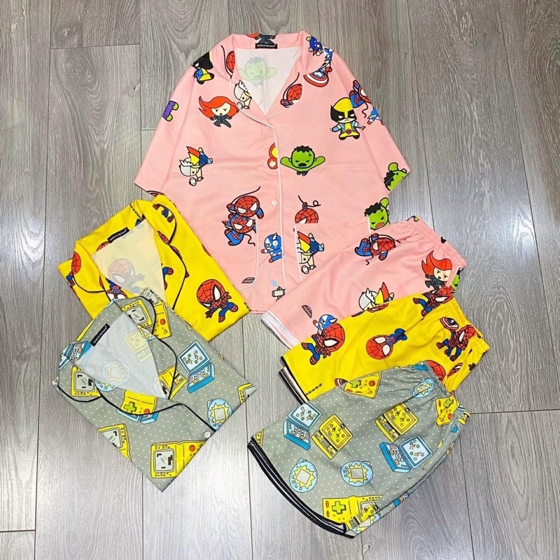 Set Pijama Mặc Nhà Đùi Hình Nhiều Mẫu Ảnh Thật-Clip Thật