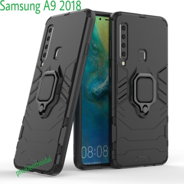 Ốp lưng Samsung A9 2018 chống sốc Iron Man Iring cao cấp giá đỡ xem phim