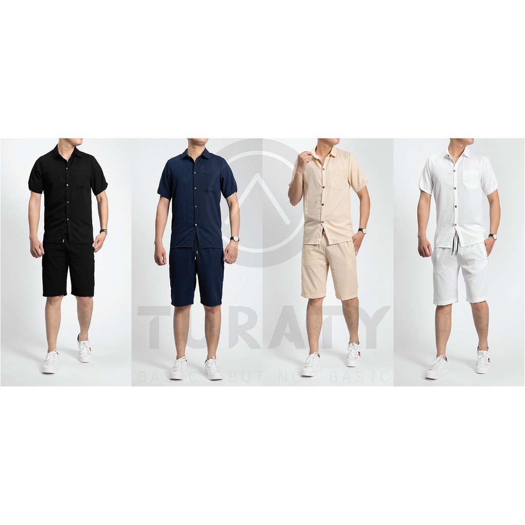 Bộ Đũi Nam Cao Cấp TURATY, Chất Liệu Đũi Xước LINEN, Áo Có Cổ Tay Xắn Tinh Tế, Túi Ngực Lịch Sự, Cho Anh Em Hè 2021 | BigBuy360 - bigbuy360.vn