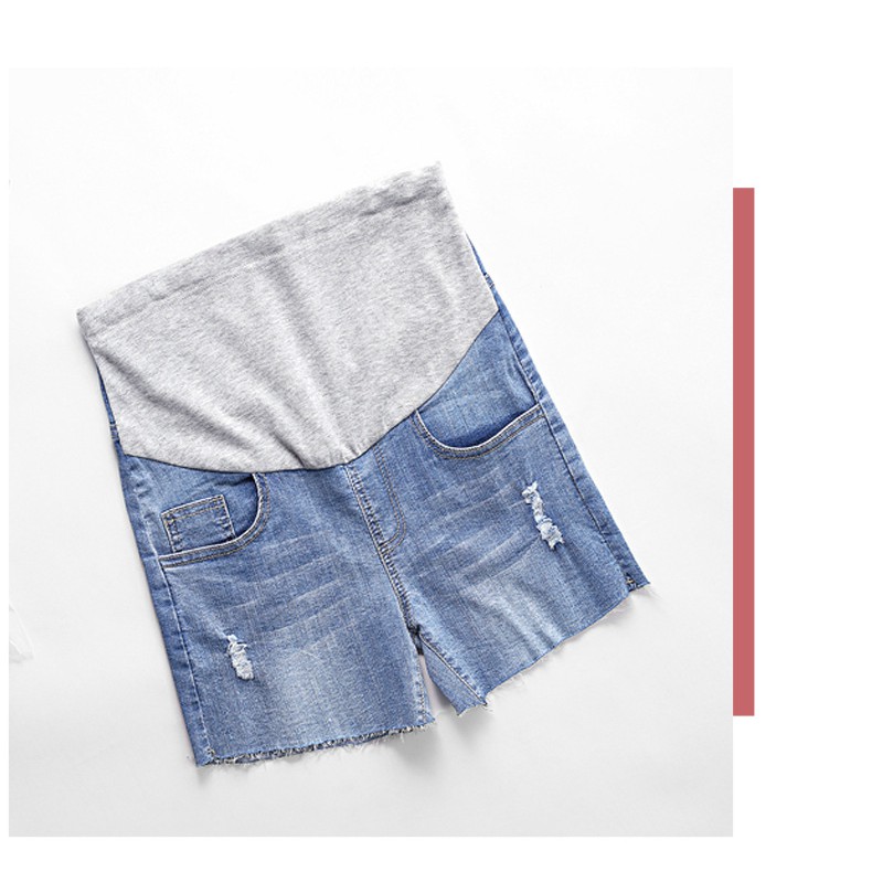 Quần Short Denim 5 Tấc Phong Cách Hàn Quốc Thời Trang Xuân Hè 2018 Cho Mẹ Bầu