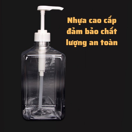 Vòi bơm siro bình nhựa 1600ml, bình bơm thủy tinh 1100ml phụ kiện bình bơm cao cấp, an toàn sử dụng dụng cụ pha chế