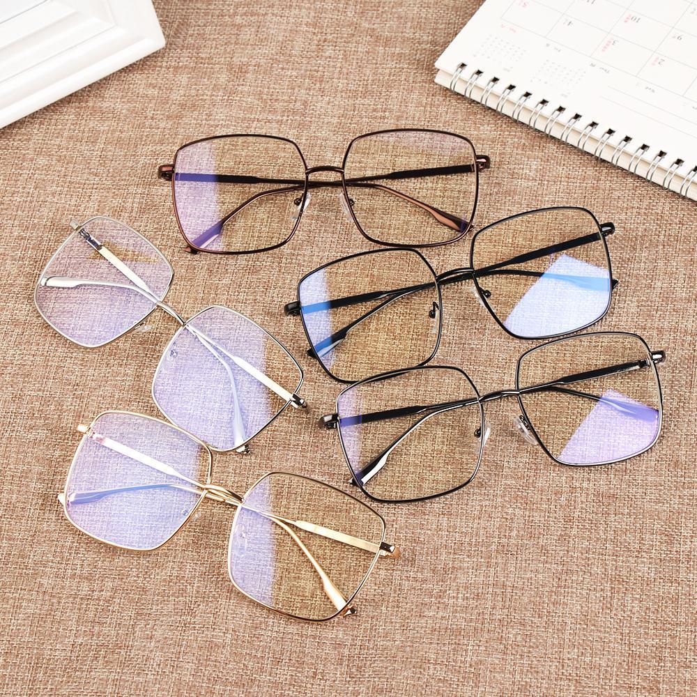 EUTUS Mắt Kính Gọng Vuông Oversized Bằng Kim Loại Thời Trang