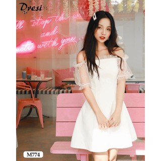 Đầm dự tiệc trễ vai kết hạt siêu xinh [ SALE SỐC 2019]
