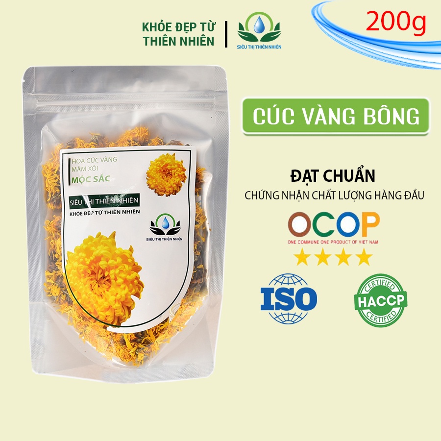 Trà Hoa Cúc Vàng Bông 200G SIÊU THỊ THIÊN NHIÊN Hỗ Trợ Chứng Mất Ngủ, Giảm Căng Thẳng, Thanh Nhiệt Mát Gan