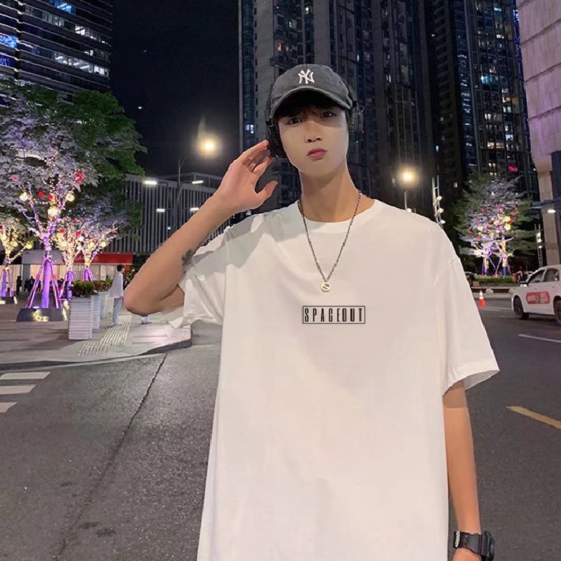 Áo Thun Tay Ngắn Cổ Tròn In Chữ Size M-5XL Thời Trang Hàn Quốc Cho Nam