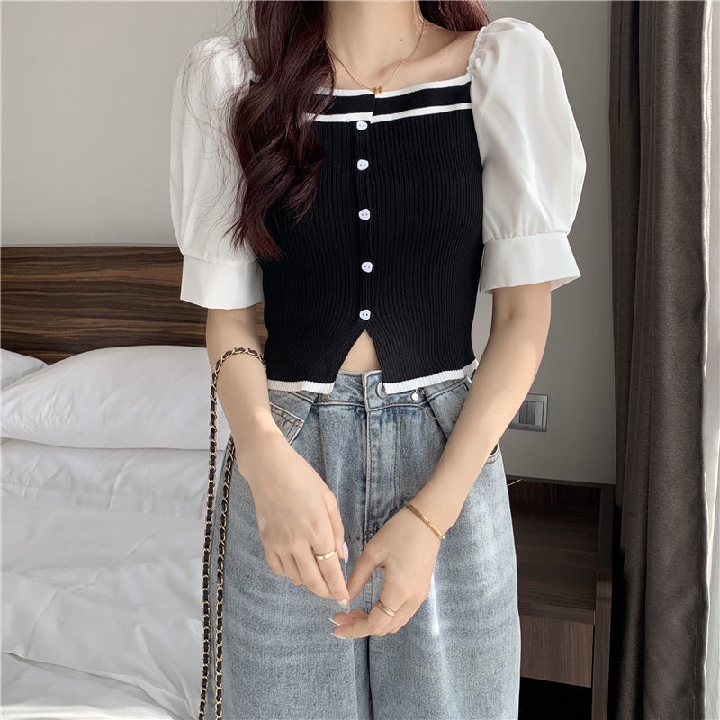 Áo cardigan Ngắn Cổ Vuông Chất Liệu Dệt Kim Mỏng Thời Trang Cho Nữ 2022 JL-TX-246