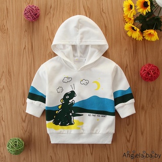 Áo Hoodie Cổ Chữ V In Họa Tiết Khủng Long Hoạt Hình Cho Bé