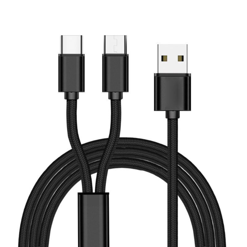 Dây Cáp Sạc Micro Usb Type C 2 Trong 1 Cho Điện Thoại Android / Máy Tính Bảng Samsung Oneplus Xiaomi Huawei Zte Sony Htc