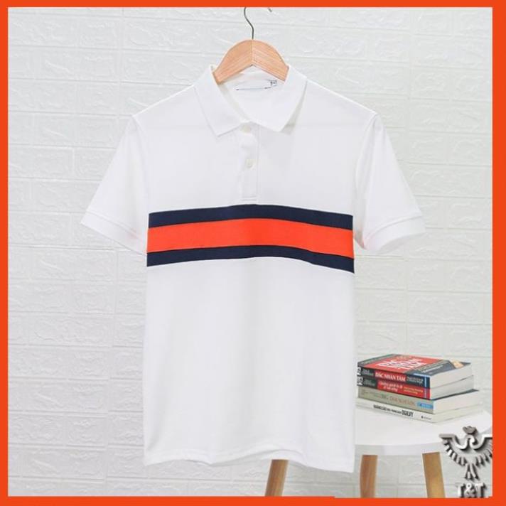 Áo Phông Nam có cổ bẻ áo polo nam trơn đẹp tay ngắn thun cotton kẻ ngang AT128 | BigBuy360 - bigbuy360.vn