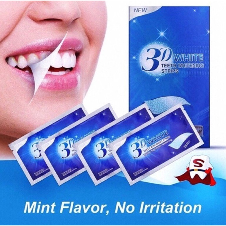 Miếng Dán Trắng Răng 3D White Teeth - Full Hộp 7 gói 14 miếng Tiện Dụng Chất Lượng Cao [CEC Store]