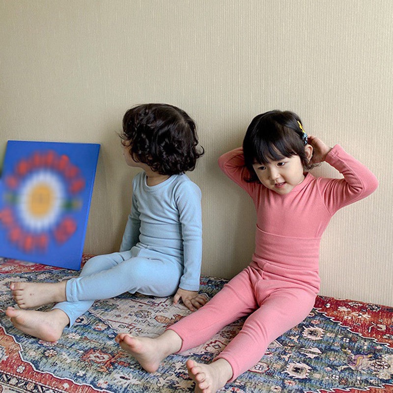 Bộ đồ ngủ gồm áo mềm và quần lưng cao phong cách Hàn Quốc cho bé gái