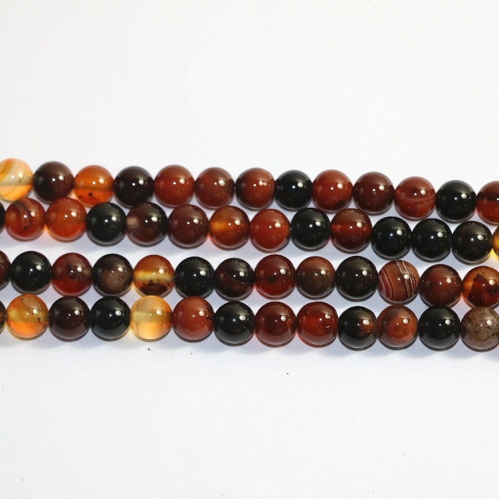 Chuỗi hạt đá mã não kích thước hạt 4mm 6mm 8mm 10mm dùng làm đồ trang sức thủ công