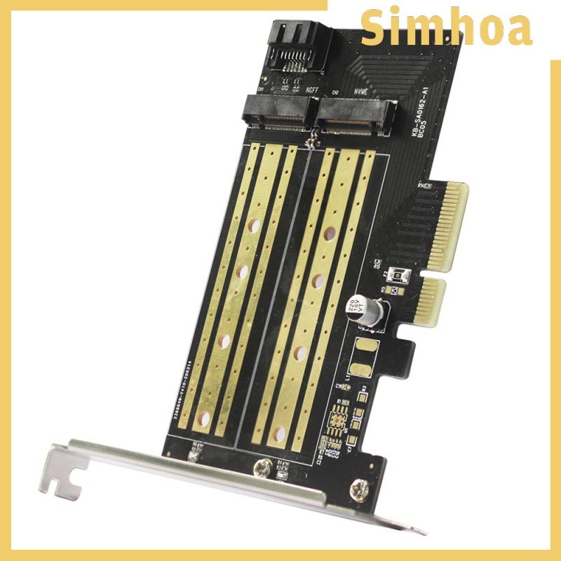 [SIMHOA] Durable PCIE to M2/M.2 Adapter 2280 2260 2242 for NVMe or SATA SSD Linux