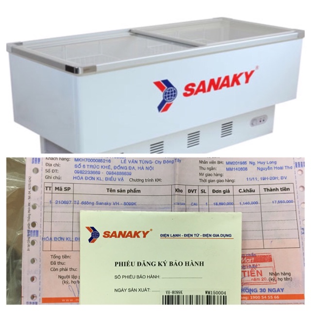 Tủ đông Sanaky VH-8099K - 809L_ bán 12.99 tr