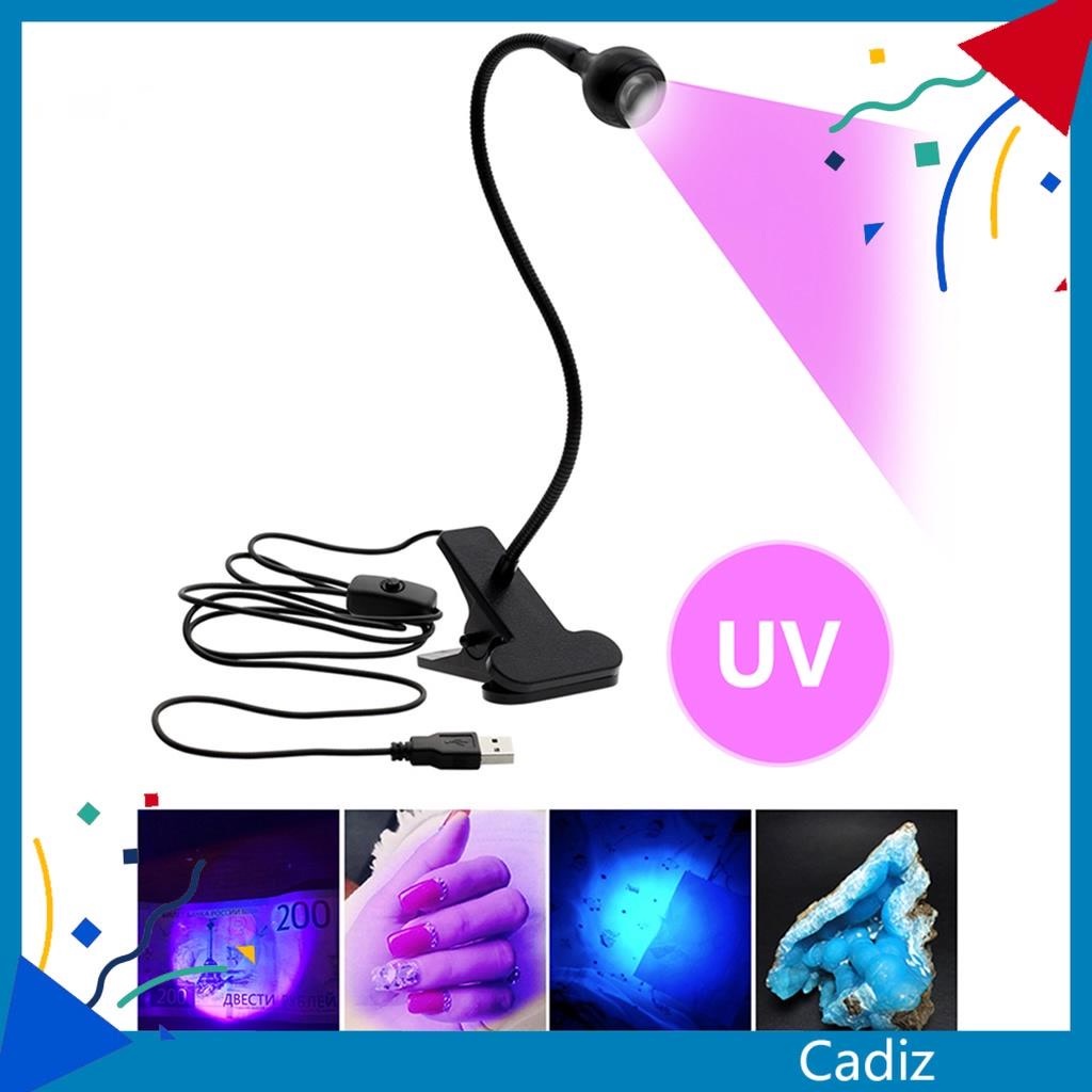 Đèn Led UV tia cực tím 3W cổng nguồn USB chân kẹp bàn chuyên dụng (màu ngẫu nhiên)