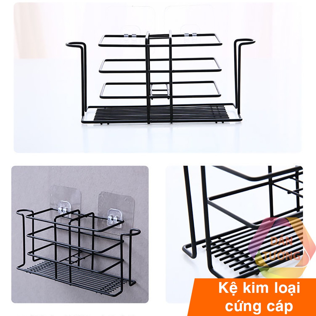 Kệ kem đánh răng, giá kệ để treo bàn chải đánh răng kim loại dán tường nhà tắm chống thấm cao cấp - K125