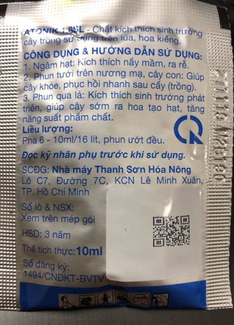 Phân bón lá Atonik 1.8 SL kích mầm, kích rễ, kích thích sinh trưởng Atonik