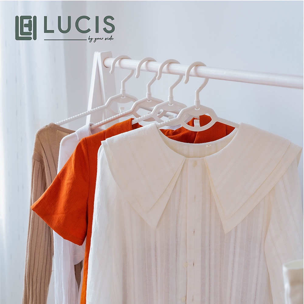 Kệ chữ A treo quần áo 2 tầng cao cấp LUCIS màu trắng size 80cm