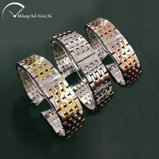 Dây đồng hồ kim loại mắt đúc 1853 size 19, 20mm màu ĐỜ MI cao cấp