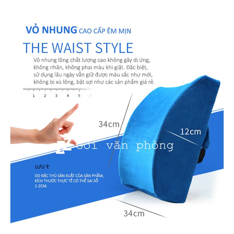 Gối Tựa Chống Đau Lưng Chất Liệu Cao Su Non Cao Cấp Cỡ Vừa ZURI PILLOW GTL01