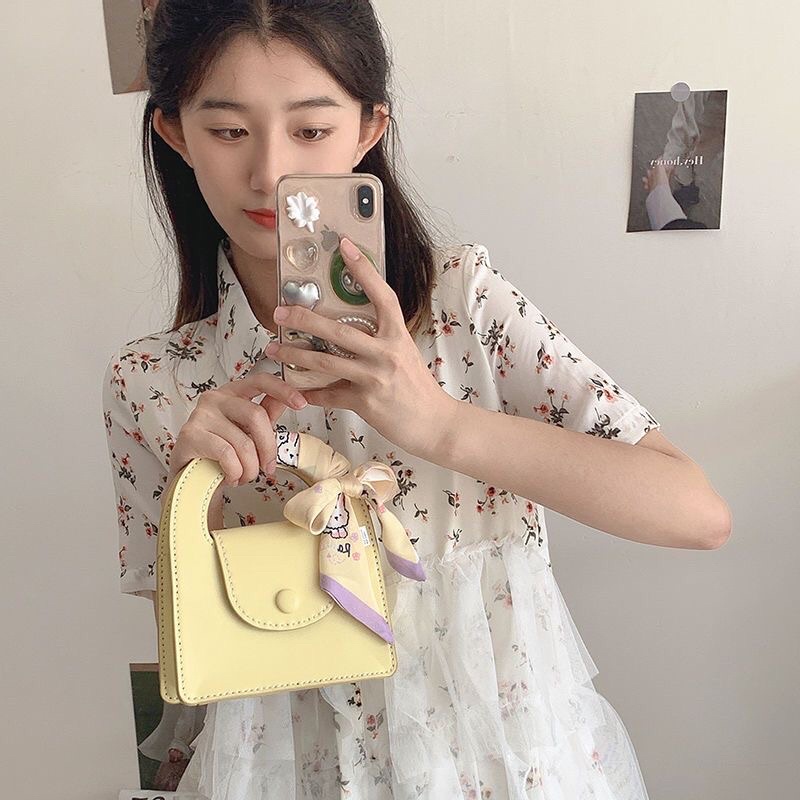 M41_Túi Xách Da PU Vuông DIY Handmade