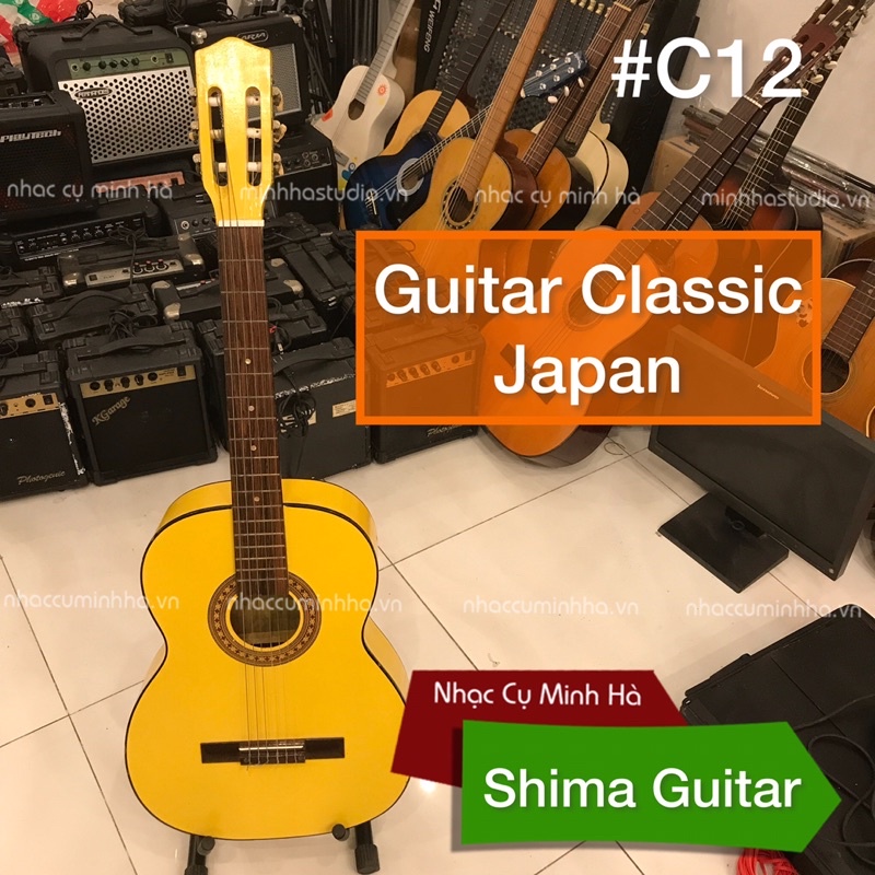 Guitar Classic Nhật Shima #C12 đã qua sử dụng (Made in Japan). Đàn Nylon Nhật, cần thẳng, chơi tốt, âm thanh hay
