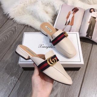 GIày Sục Đai Sọc Đỏ  Chất Da Mềm (Sục kẻ đỏ)