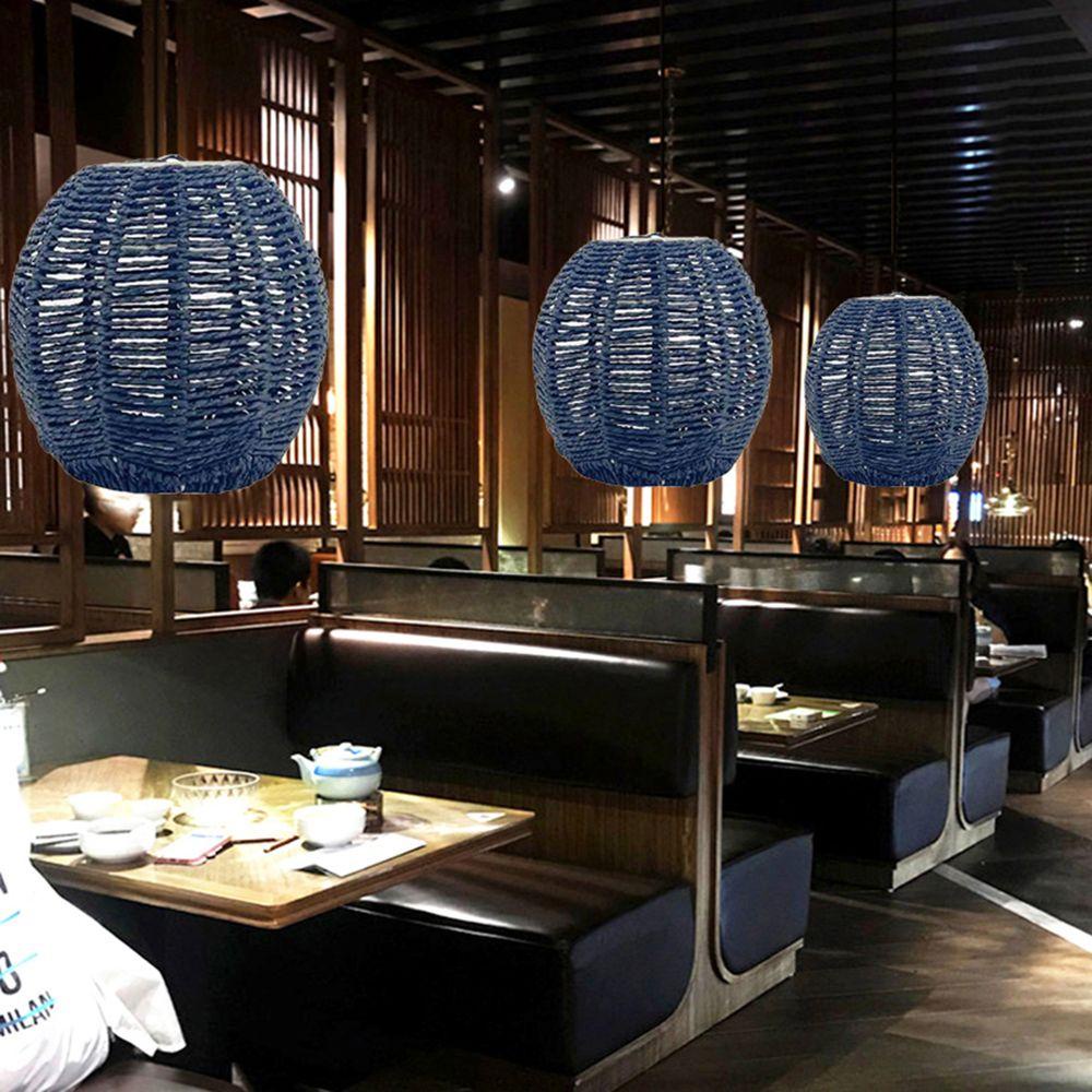 YNATURAL Chụp Đèn Giả Mây Thủ Công Kiểu Vintage Trang Trí Nhà Hàng Quán Cà P