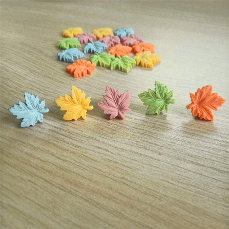 Set 10 Kẹp Tóc Hình Lá Phong Bằng Nhựa Resin 30#