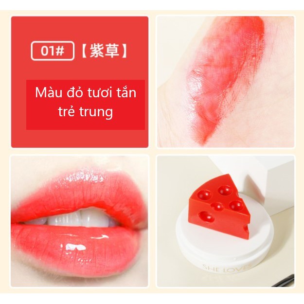 Son dưỡng môi SHE LOVES phô mai cheese lip balm kèm cọ dưỡng ẩm ngăn ngừa lão hoá (SLS23)