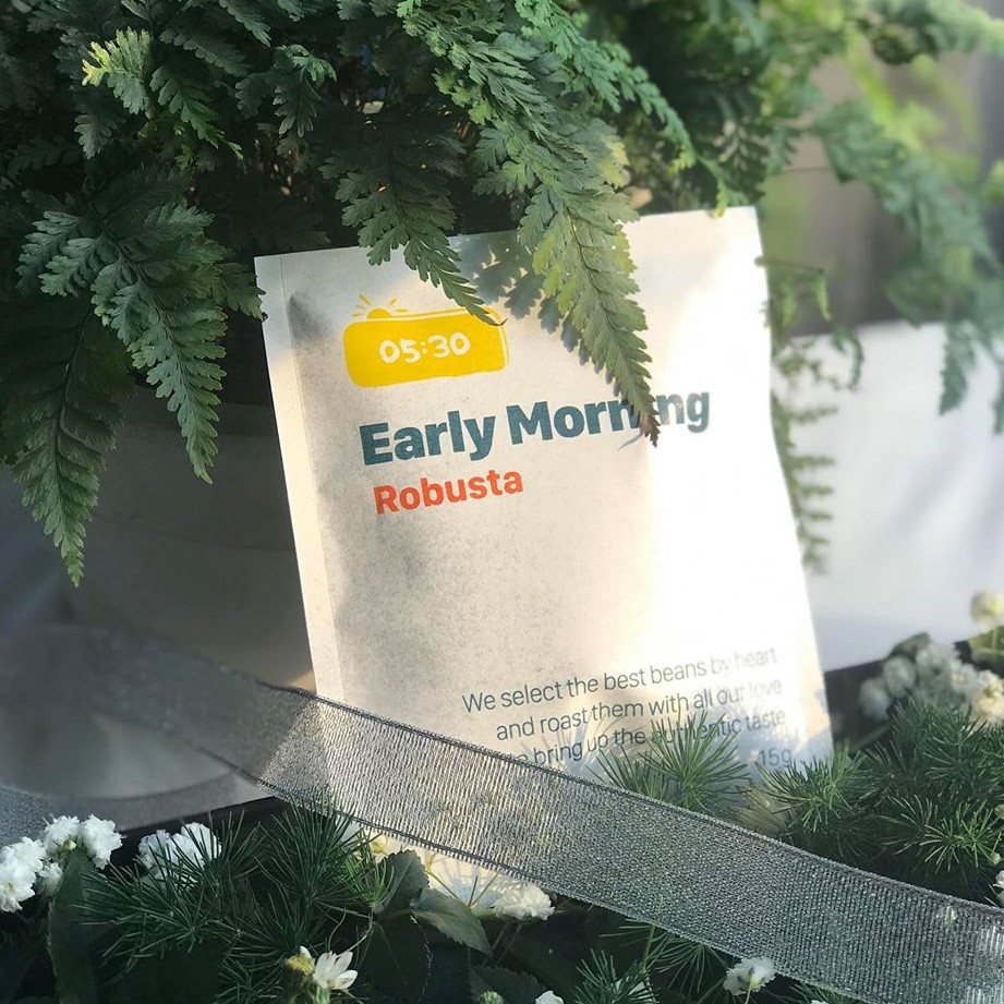 Coffee phin giấy robusta nguyên chất rang xay EARLY MORNING, cà phê phin túi lọc 15g | BigBuy360 - bigbuy360.vn