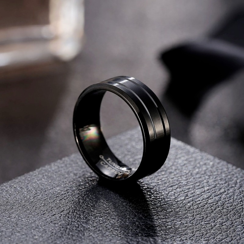 Nhẫn Thép Titan 8Mm Thời Trang Cá Tính