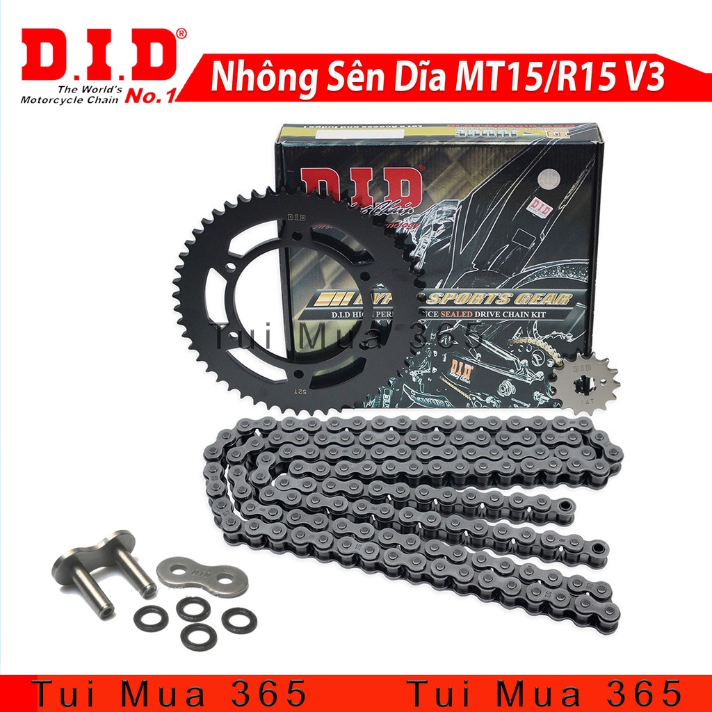 Nhông Sên Dĩa 14T x 52T DID xe Yamaha MT15 / R15 V3 / FZ155 - Sên TFX Phốt Cao Su ( Thái Lan )