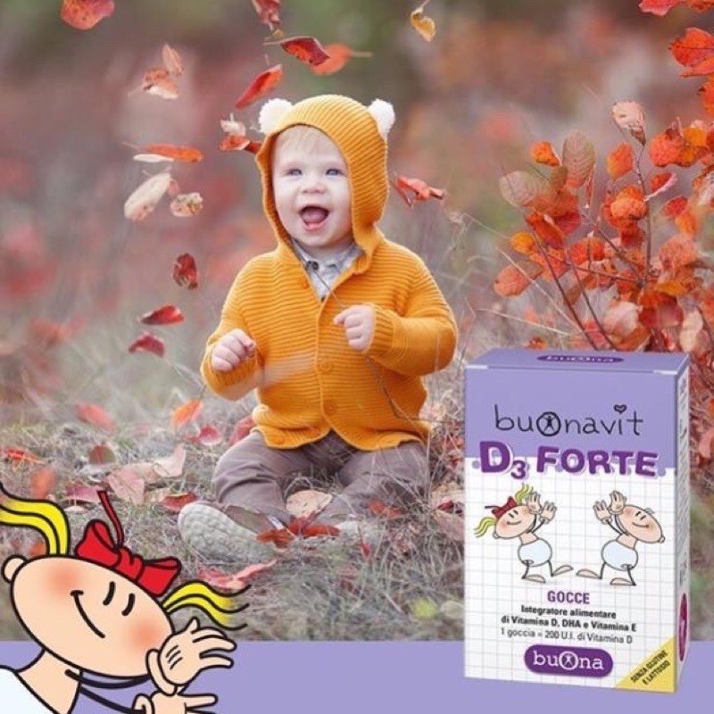 [Quà Tặng] Buonavit D3 Forte - Vitamin D3,DHA,Acid béo hỗ trợ phát triển xương và trí não của trẻ (Italy )