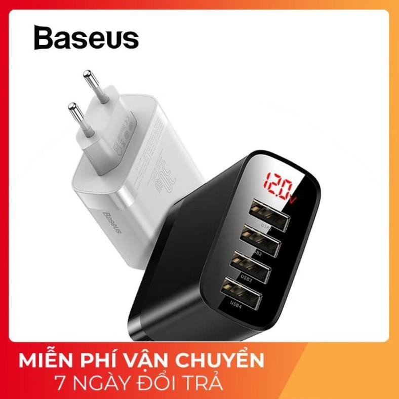 Cóc củ sạc nhanh 30W 4 cổng USB hiệu Baseus Mirror Lake cho điện thoại / máy tính bảng - Hàng chính hãng