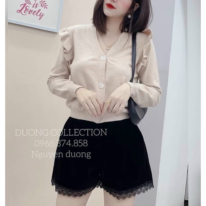 Quần short nhung nữ viền ren siêu xinh MM88