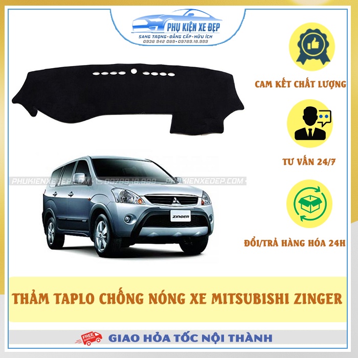 Thảm taplo ô tô lông cừu HÀNG LOẠI I Mitsubishi Zinger [MỚI NHẤT] chống nóng có 3 lớp chống trượt