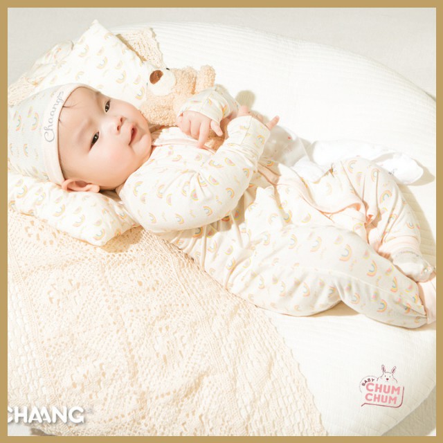 Body Cotton Dài Cho Bé Cúc Giữa Summer Be Chaang 0 - 6M Babychumchum