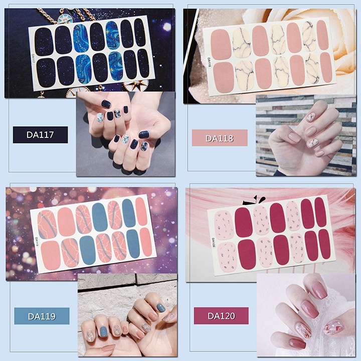 Nail Wraps Set Dán móng tay 14 miếng nhiều mẫu DA101-120