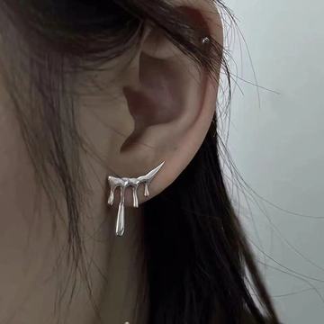 Bông tai mạ bạc 925 hình trái tim thời trang phong cách Hàn Quốc cho nữ