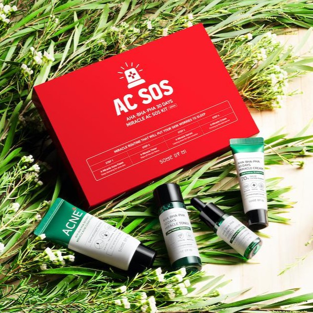 Set 4 món dưỡng da Some By Mi AHA-BHA-PHA 30 Days Miracle AC SOS