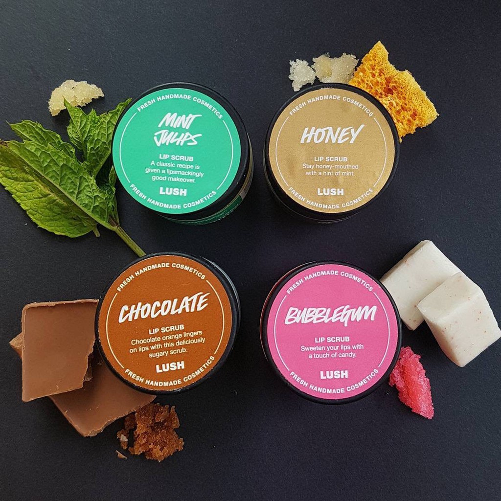 Tẩy da chết môi LUSH - Chocolate, Bubblegum, Popcorn, Mint Julips, Cherry, Unicorn lipscrub lip scrub