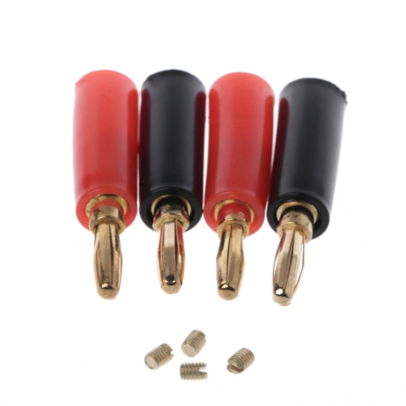 Set 4 Đầu Nối Dây Loa Không Hàn Mạ Vàng 4mm