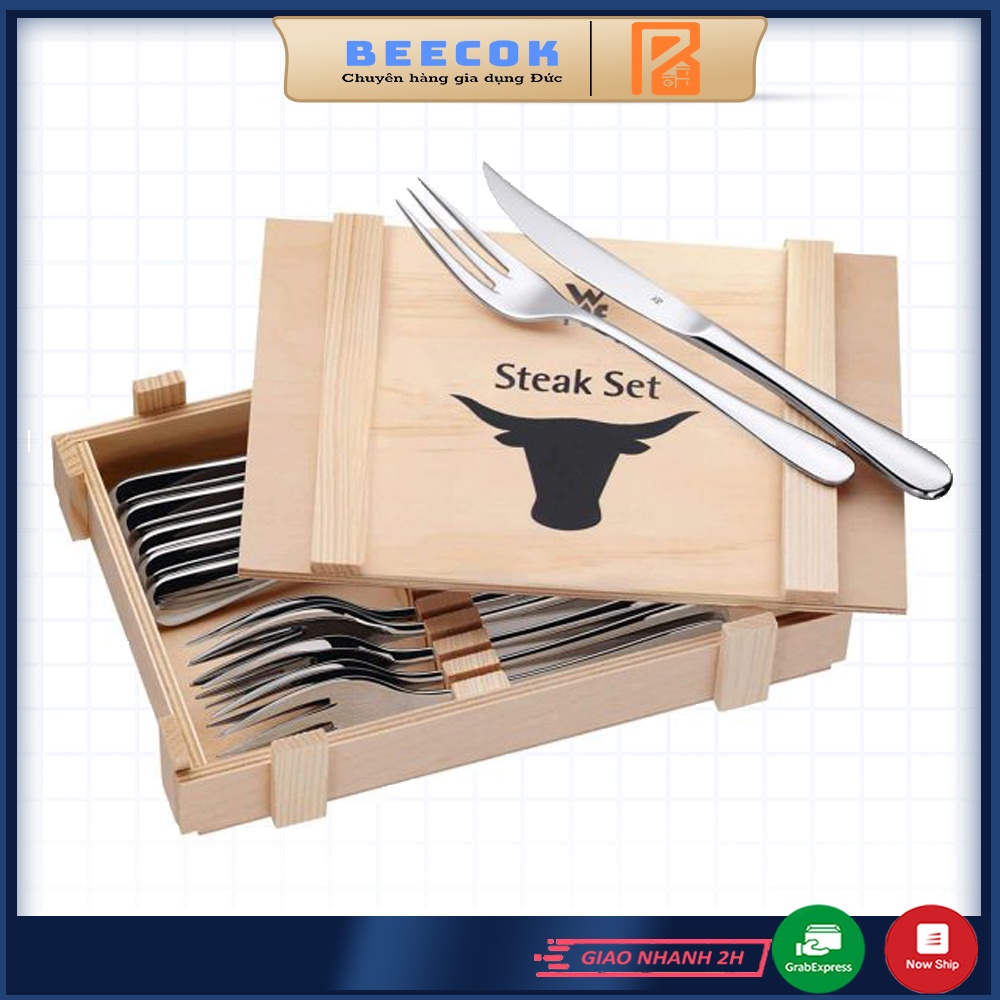 Set 12 dao dĩa WMF Steak hộp gỗ sang trọng