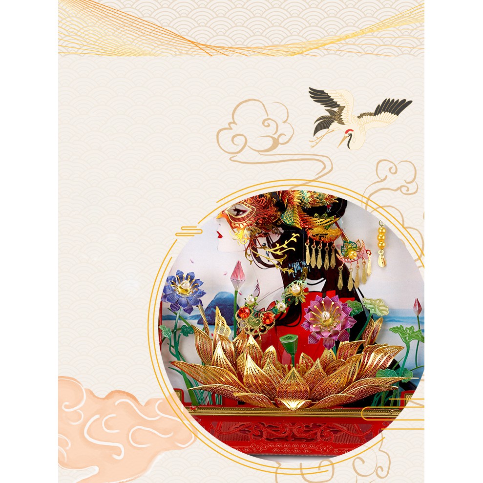 Mô hình lắp ghép kim loại 3d khung tranh phượng hoàng