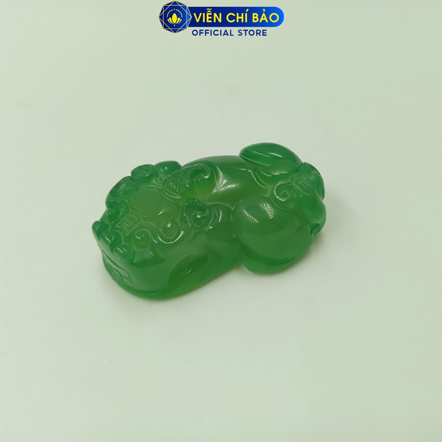 Mặt dây chuyền T.ỳ H.ưu xanh lá đá phong thủy chất liệu đá tự nhiên thời trang phụ kiện trang sức Viễn Chí Bảo M200129